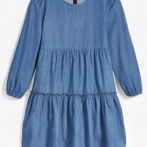 Draper James Blue Tiered Puff Sleeve Sundress